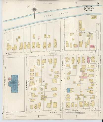 Sanborn Fire Insurance Map from Albion, Orleans County, New York (1941), Sheet #0002 - Complete Map Set gallery image, historic Sanborn map, vintage wall art, New York New York