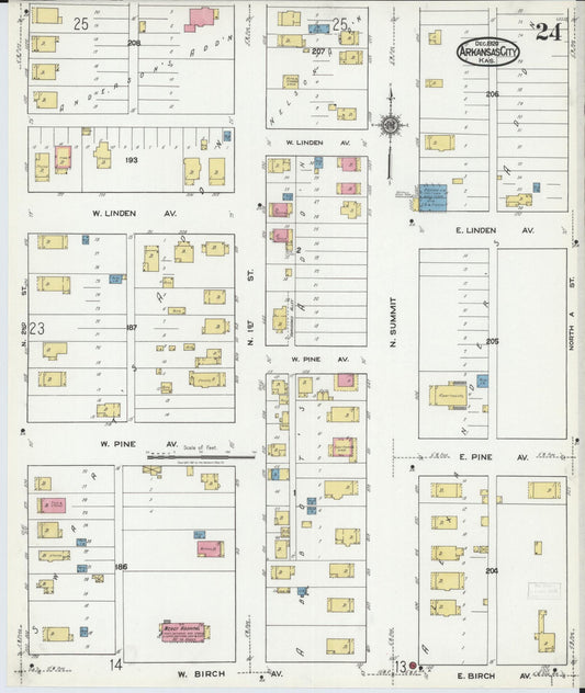 Sanborn Fire Insurance Map from Arkansas City, Cowley County, Kansas (1920), Sheet #0024 - Historic Sanborn Fire Insurance Map Print, vintage old map wall art, antique decor, genealogy gift, Kansas Kansas map