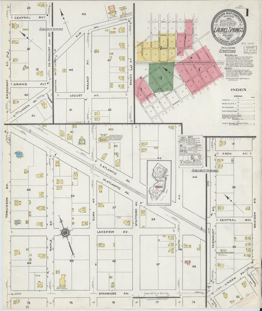 Sanborn Fire Insurance Map from Laurel Springs, Camden County, New Jersey. (1917) – Historic Sanborn Fire Insurance Map Print