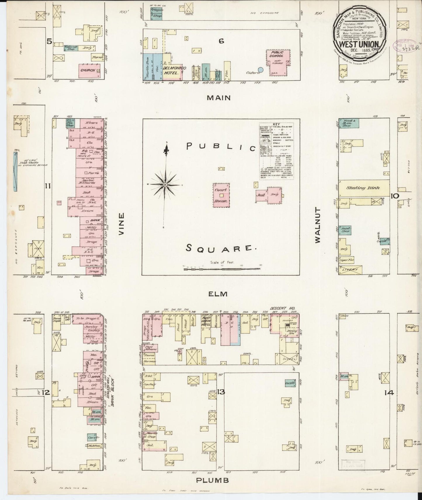 Sanborn Fire Insurance Map from West Union, Fayette County, Iowa. (1885) – Map View