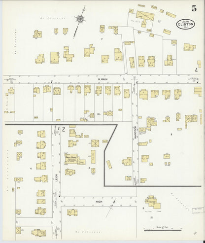 Sanborn Fire Insurance Map from Clinton, Hunterdon County, New Jersey (1912), Sheet #0005 - Historic Sanborn Fire Insurance Map Print, vintage old map wall art, antique decor, genealogy gift, New Jersey New Jersey map