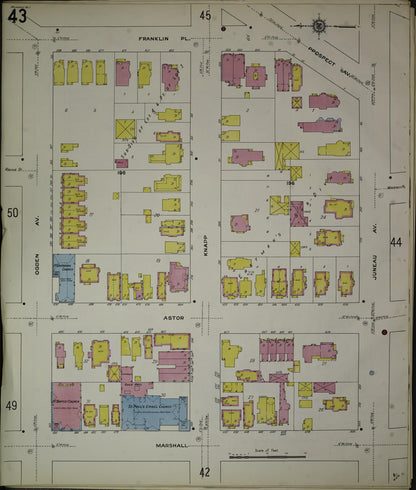 Sanborn Fire Insurance Map from Milwaukee, Milwaukee County, Wisconsin (1910), Sheet #0043 - Historic Sanborn Fire Insurance Map Print, vintage old map wall art, antique decor, genealogy gift, Wisconsin Wisconsin map