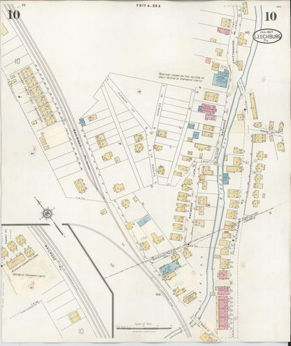Sanborn Fire Insurance Map from Leechburg, Armstrong County, Pennsylvania (1943), Sheet #0010 - Historic Sanborn Fire Insurance Map Print, vintage old map wall art, antique decor, genealogy gift, Pennsylvania Pennsylvania map