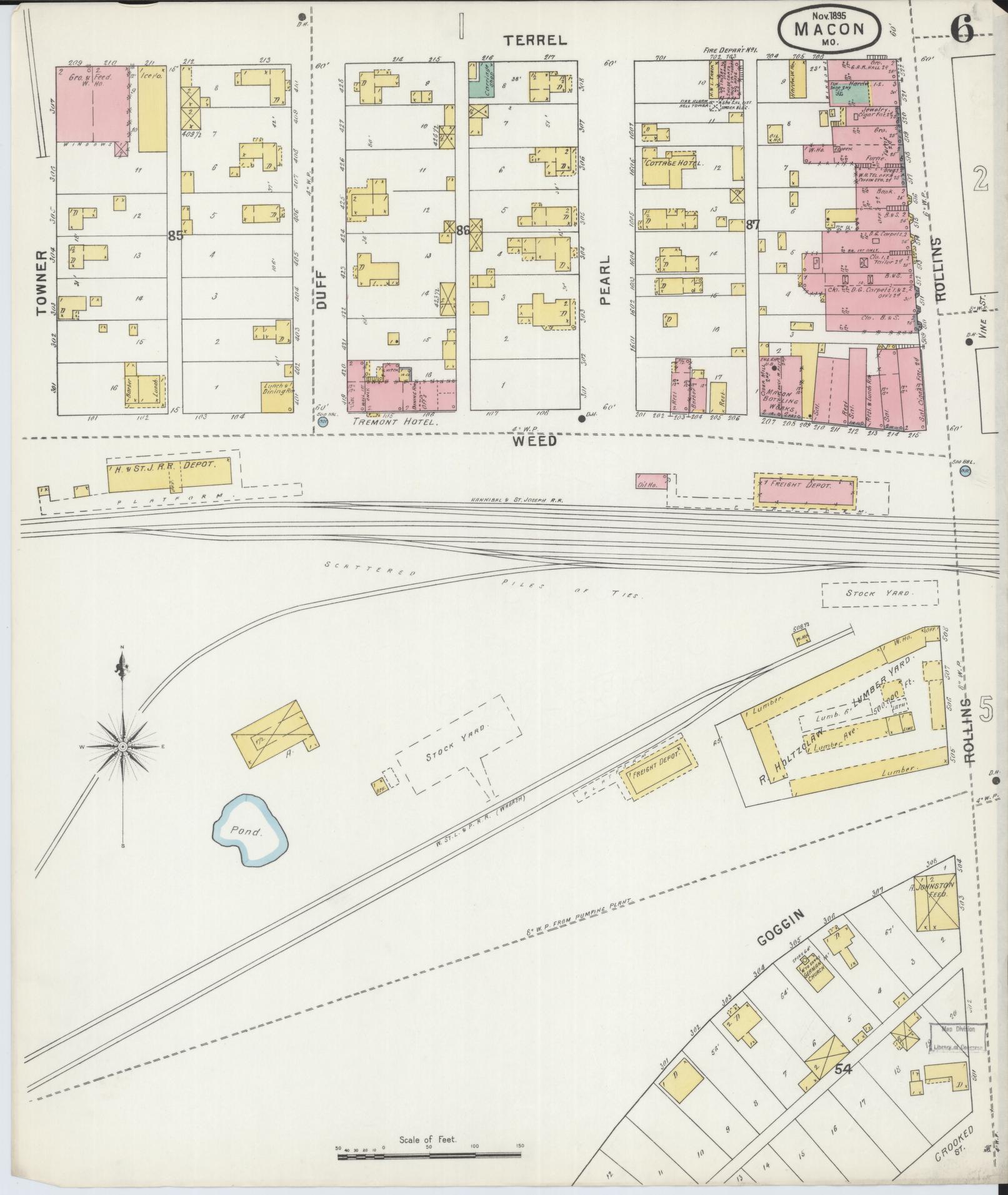 Sanborn Fire Insurance Map from Macon, Macon County, Missouri (1895), Sheet #0006 - Complete Map Set gallery image, historic Sanborn map, vintage wall art, Missouri Missouri