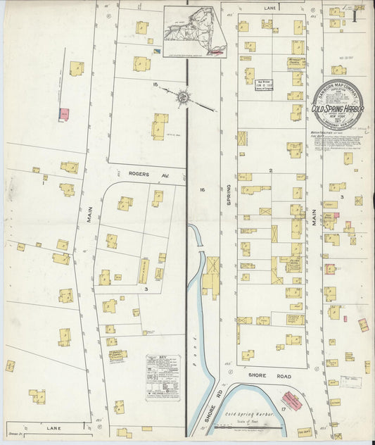 Sanborn Fire Insurance Map from Cold Spring Harbor, Suffolk County, New York. (1917) – Historic Sanborn Fire Insurance Map Print
