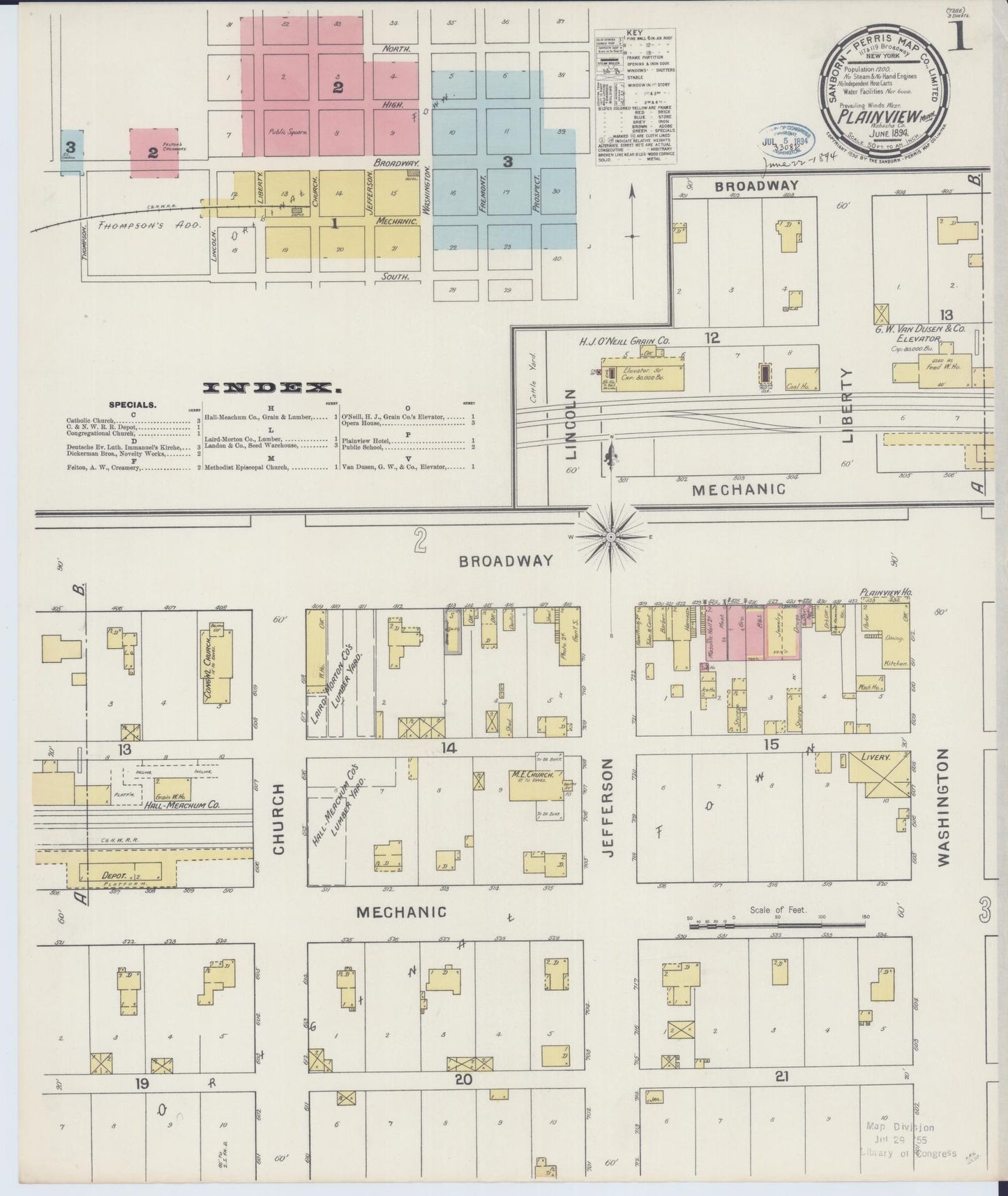 Sanborn Fire Insurance Map from Plainview, Wabasha County, Minnesota (1894), Sheet #0001 - Complete Map Set gallery image, historic Sanborn map, vintage wall art, Minnesota Minnesota