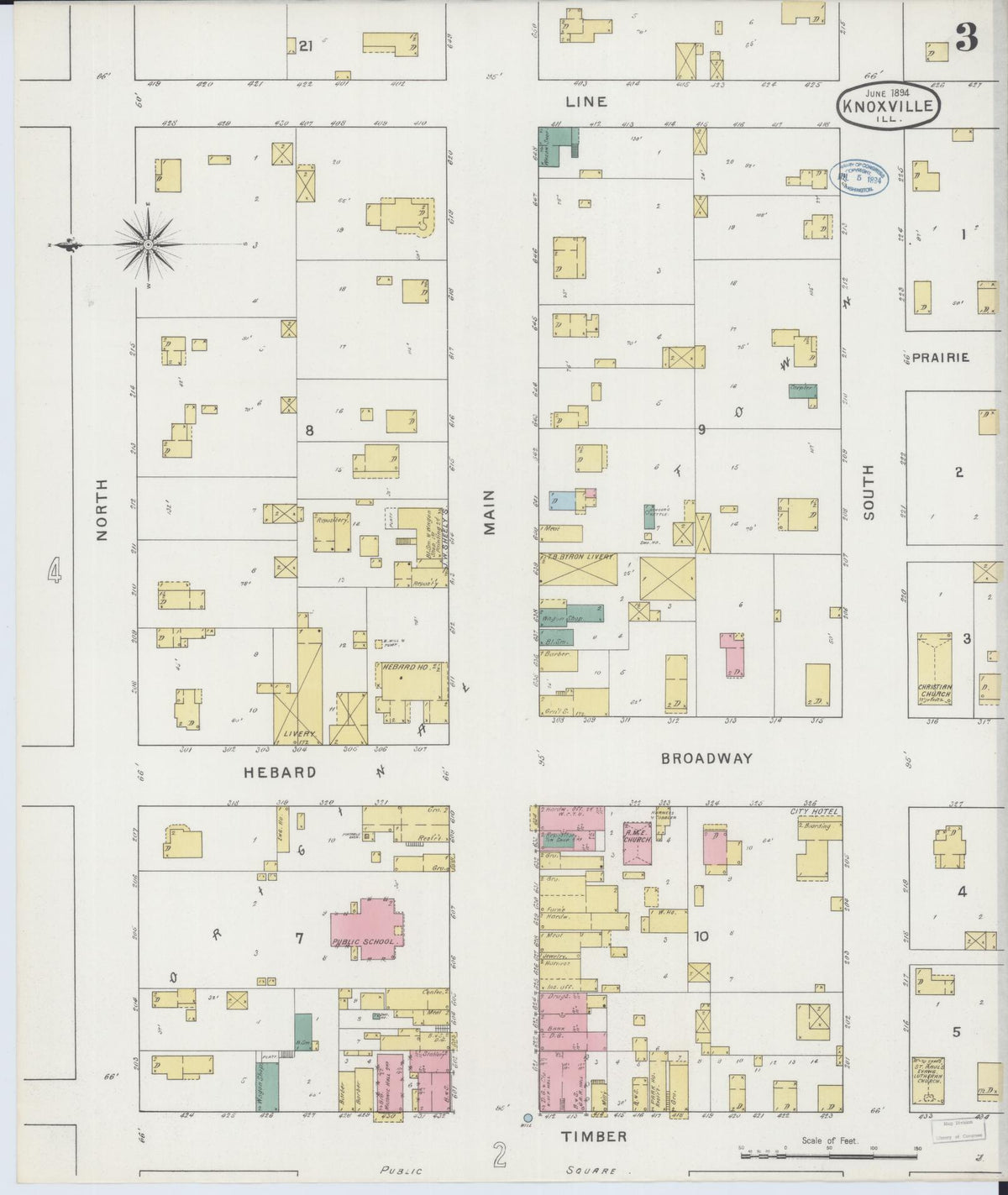 Sanborn Fire Insurance Map from Knoxville, Knox County, Illinois (1894), Sheet #0003 - Complete Map Set gallery image, historic Sanborn map, vintage wall art, Illinois Illinois
