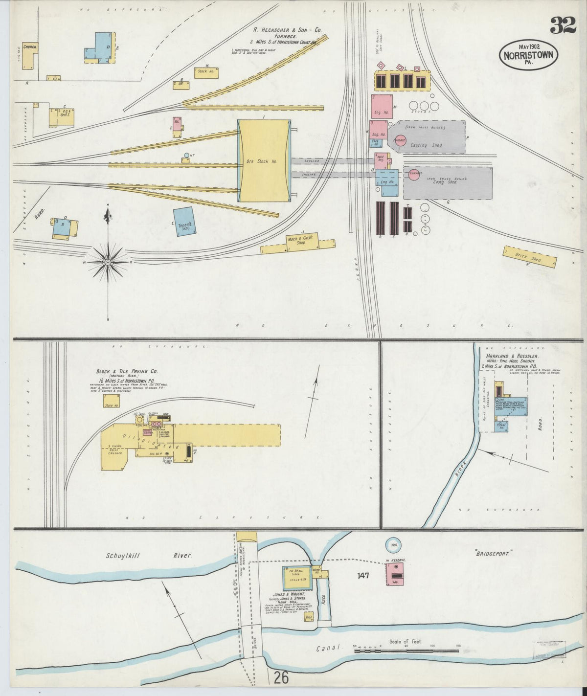 Sanborn Fire Insurance Map from Norristown, Montgomery County, Pennsylvania (1902), Sheet #0032 - Complete Map Set gallery image, historic Sanborn map, vintage wall art, Pennsylvania Pennsylvania
