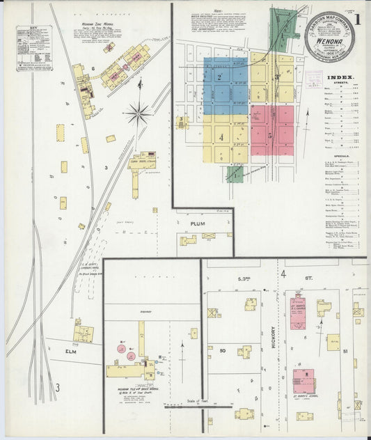 Sanborn Fire Insurance Map from Wenona, Marshall County, Illinois (1906), Sheet #0001 - Complete Map Set gallery image, historic Sanborn map, vintage wall art, Illinois Illinois