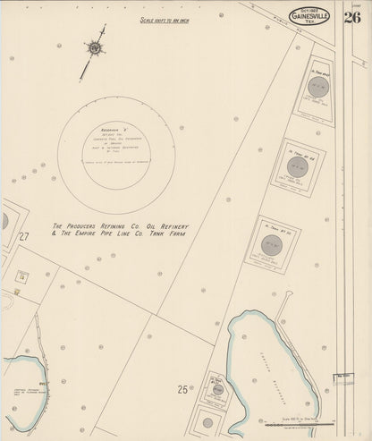 Sanborn Fire Insurance Map from Gainesville, Cooke County, Texas (1922), Sheet #0026 - Complete Map Set gallery image, historic Sanborn map, vintage wall art, Texas Texas