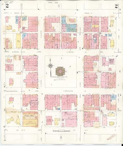 Sanborn Fire Insurance Map from Albia, Monroe County, Iowa (1947), Sheet #0002 - Historic Sanborn Fire Insurance Map Print