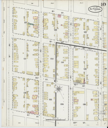 Sanborn Fire Insurance Map from Altoona, Blair County, Pennsylvania (1888), Sheet #0010 - Complete Map Set gallery image, historic Sanborn map, vintage wall art, Pennsylvania Pennsylvania