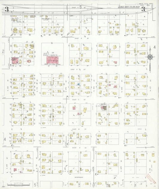 Sanborn Fire Insurance Map from David City, Butler County, Nebraska (1935), Sheet #0003 - Historic Sanborn Fire Insurance Map Print, vintage old map wall art, antique decor, genealogy gift, Nebraska Nebraska map