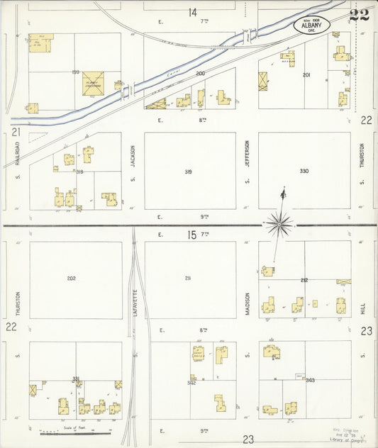 Sanborn Fire Insurance Map from Albany, Linn County, Oregon (1908), Sheet #0022 - Historic Sanborn Fire Insurance Map Print, vintage old map wall art, antique decor, genealogy gift, Oregon Oregon map