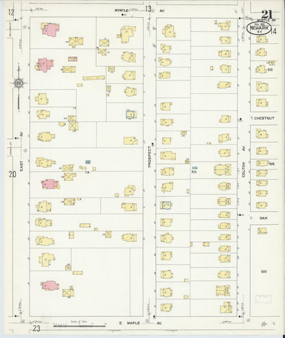 Sanborn Fire Insurance Map from Newark, Wayne County, New York (1912), Sheet #0021 - Complete Map Set gallery image, historic Sanborn map, vintage wall art, New York New York