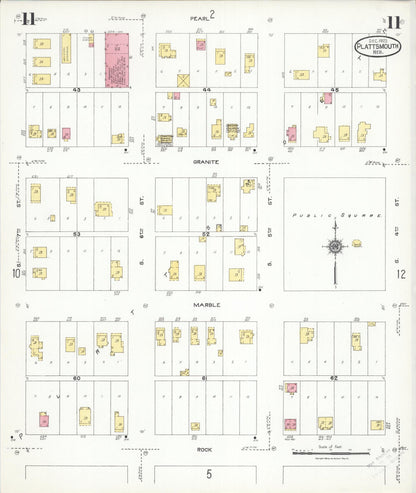 Sanborn Fire Insurance Map from Plattsmouth, Cass County, Nebraska (1923), Sheet #0011 - Complete Map Set gallery image, historic Sanborn map, vintage wall art, Nebraska Nebraska