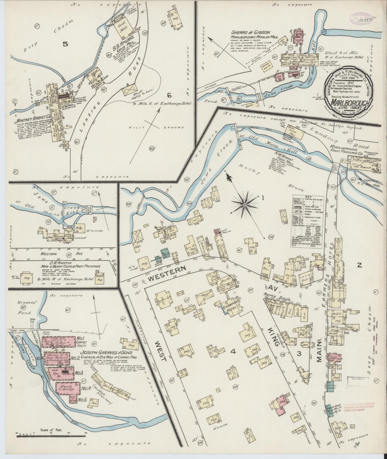 Sanborn Fire Insurance Map from Marlborough, Ulster County, New York. (1886) – Historic Sanborn Fire Insurance Map Print