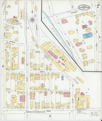 Sanborn Fire Insurance Map from Clearfield, Clearfield County, Pennsylvania (1904), Sheet #0007 - Complete Map Set gallery image, historic Sanborn map, vintage wall art, Pennsylvania Pennsylvania