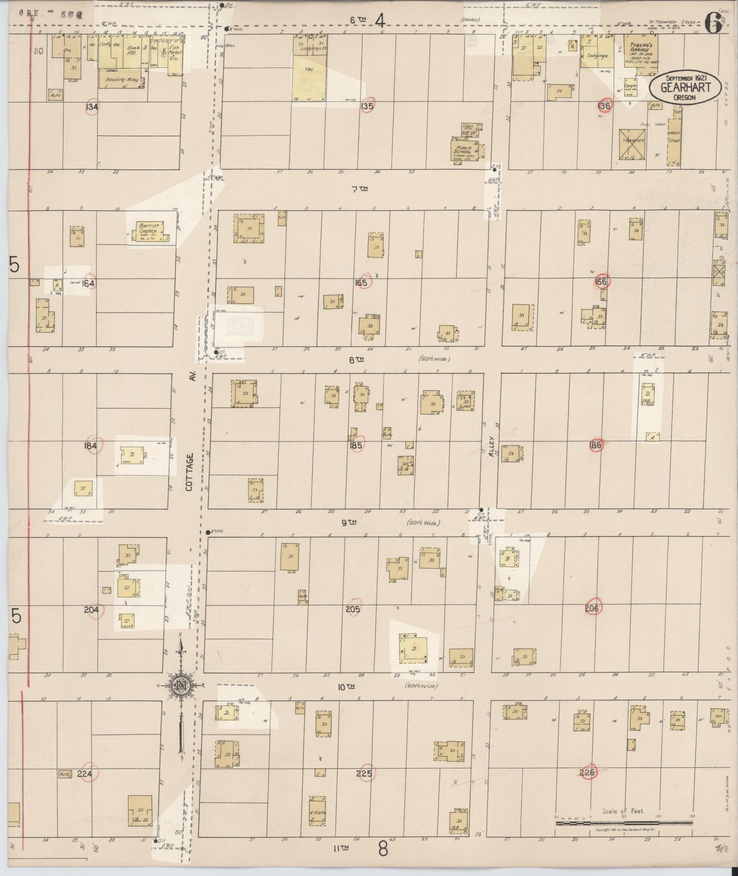 Sanborn Fire Insurance Map from Gearhart, Clatsop County, Oregon (1928), Sheet #0006 - Complete Map Set gallery image, historic Sanborn map, vintage wall art, Oregon Oregon
