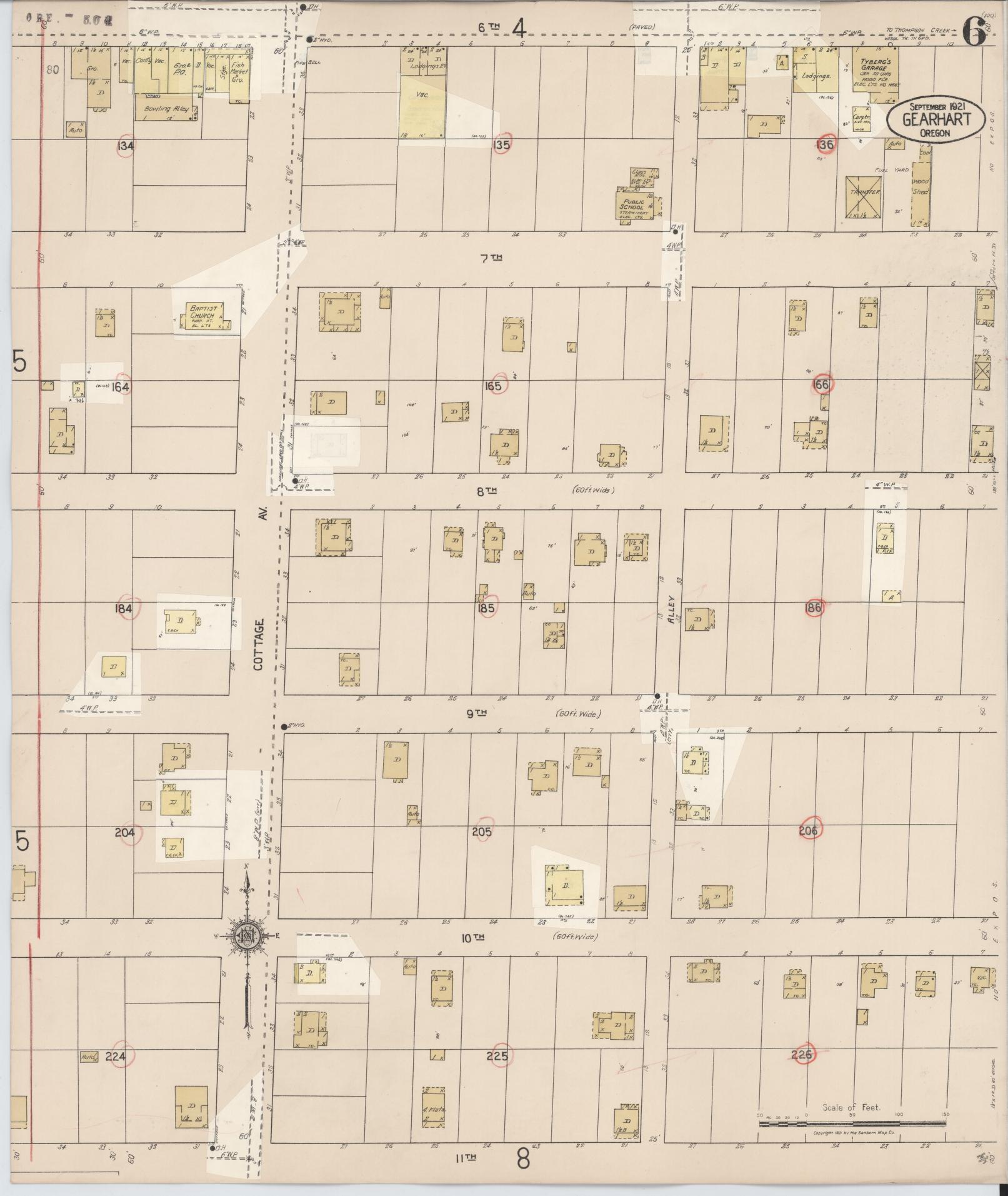 Sanborn Fire Insurance Map from Gearhart, Clatsop County, Oregon (1928), Sheet #0006 - Complete Map Set gallery image, historic Sanborn map, vintage wall art, Oregon Oregon