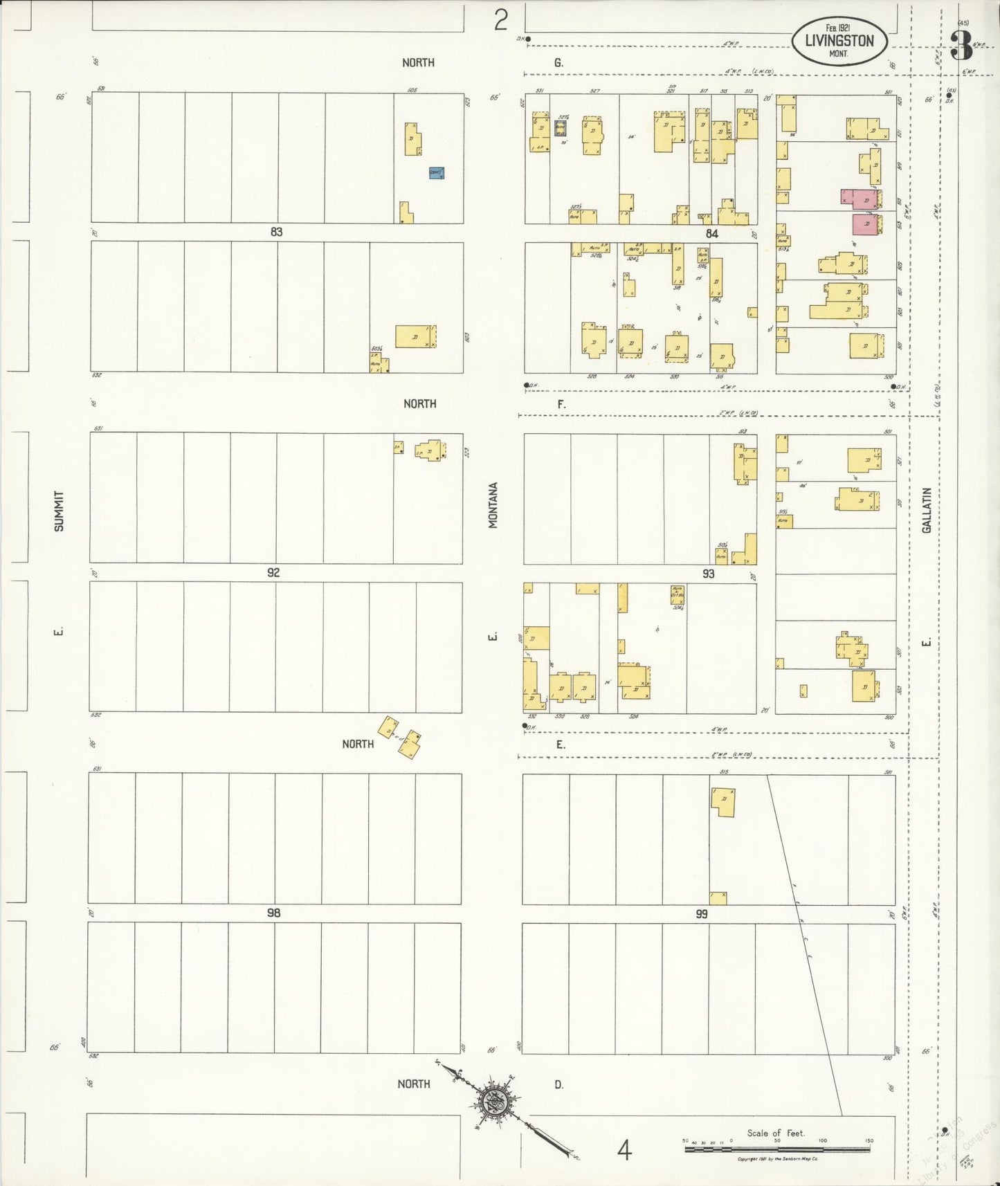 Sanborn Fire Insurance Map from Livingston, Park County, Montana (1921), Sheet #0003 - Historic Sanborn Fire Insurance Map Print, vintage old map wall art, antique decor, genealogy gift, Montana Montana map