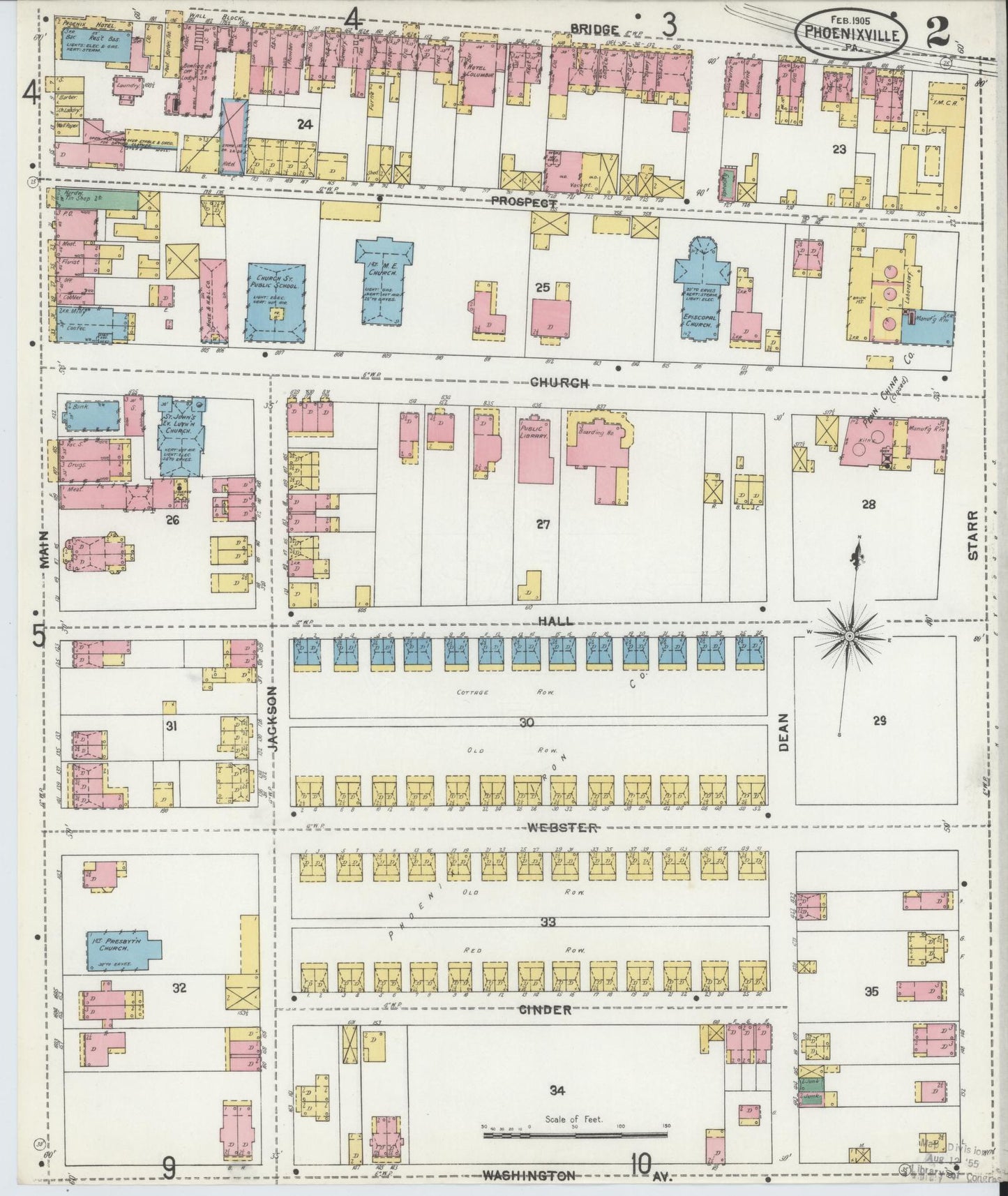 Sanborn Fire Insurance Map from Phoenixville, Chester County, Pennsylvania (1906), Sheet #0002 - Complete Map Set gallery image, historic Sanborn map, vintage wall art, Pennsylvania Pennsylvania