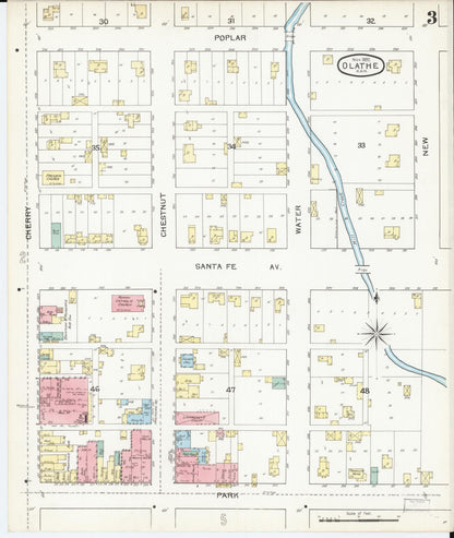 Sanborn Fire Insurance Map from Olathe, Johnson County, Kansas (1892), Sheet #0003 - Complete Map Set gallery image, historic Sanborn map, vintage wall art, Kansas Kansas