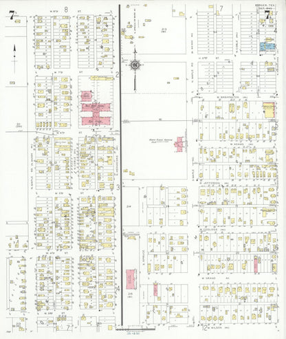 Sanborn Fire Insurance Map from Borger, Hutchinson County, Texas (1940), Sheet #0007 - Historic Sanborn Fire Insurance Map Print, vintage old map wall art, antique decor, genealogy gift, Texas Texas map