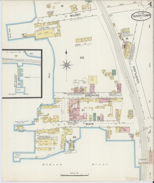 Sanborn Fire Insurance Map from Tarrytown, Westchester County, New York (1887), Sheet #0005 - Historic Sanborn Fire Insurance Map Print, vintage old map wall art, antique decor, genealogy gift, New York New York map