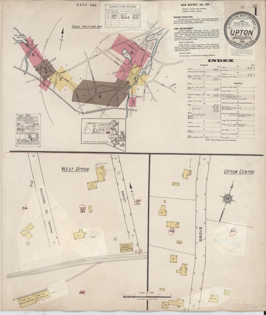 Sanborn Fire Insurance Map from Upton, Worcester County, Massachusetts. (1945) – Historic Sanborn Fire Insurance Map Print