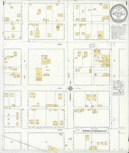 Sanborn Fire Insurance Map from Butte Falls, Jackson County, Oregon (1927), Sheet #0001 - Complete Map Set gallery image, historic Sanborn map, vintage wall art, Oregon Oregon