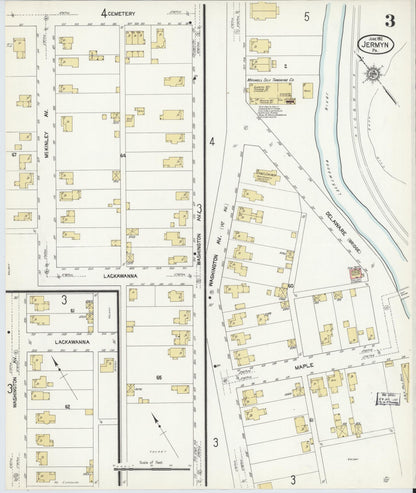 Sanborn Fire Insurance Map from Jermyn, Lackawanna County, Pennsylvania (1912), Sheet #0003 - Complete Map Set gallery image, historic Sanborn map, vintage wall art, Pennsylvania Pennsylvania
