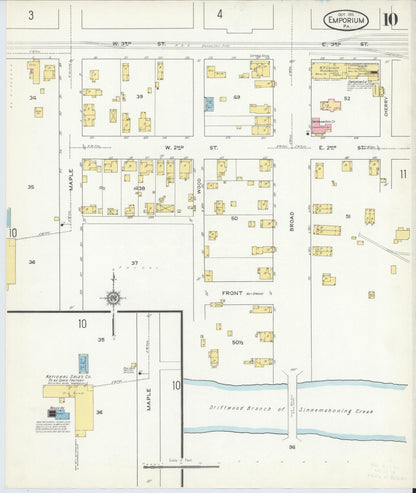 Sanborn Fire Insurance Map from Emporium, Cameron County, Pennsylvania (1915), Sheet #0010 - Complete Map Set gallery image, historic Sanborn map, vintage wall art, Pennsylvania Pennsylvania