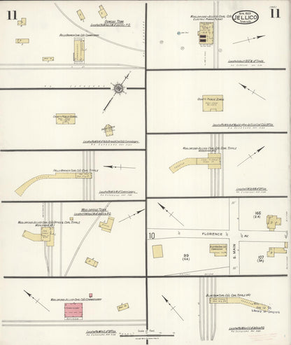 Sanborn Fire Insurance Map from Jellico, Whitley County, Ky., and Campbell County, Tenna, Kentucky (1923), Sheet #0011 - Complete Map Set gallery image, historic Sanborn map, vintage wall art, Kentucky Kentucky