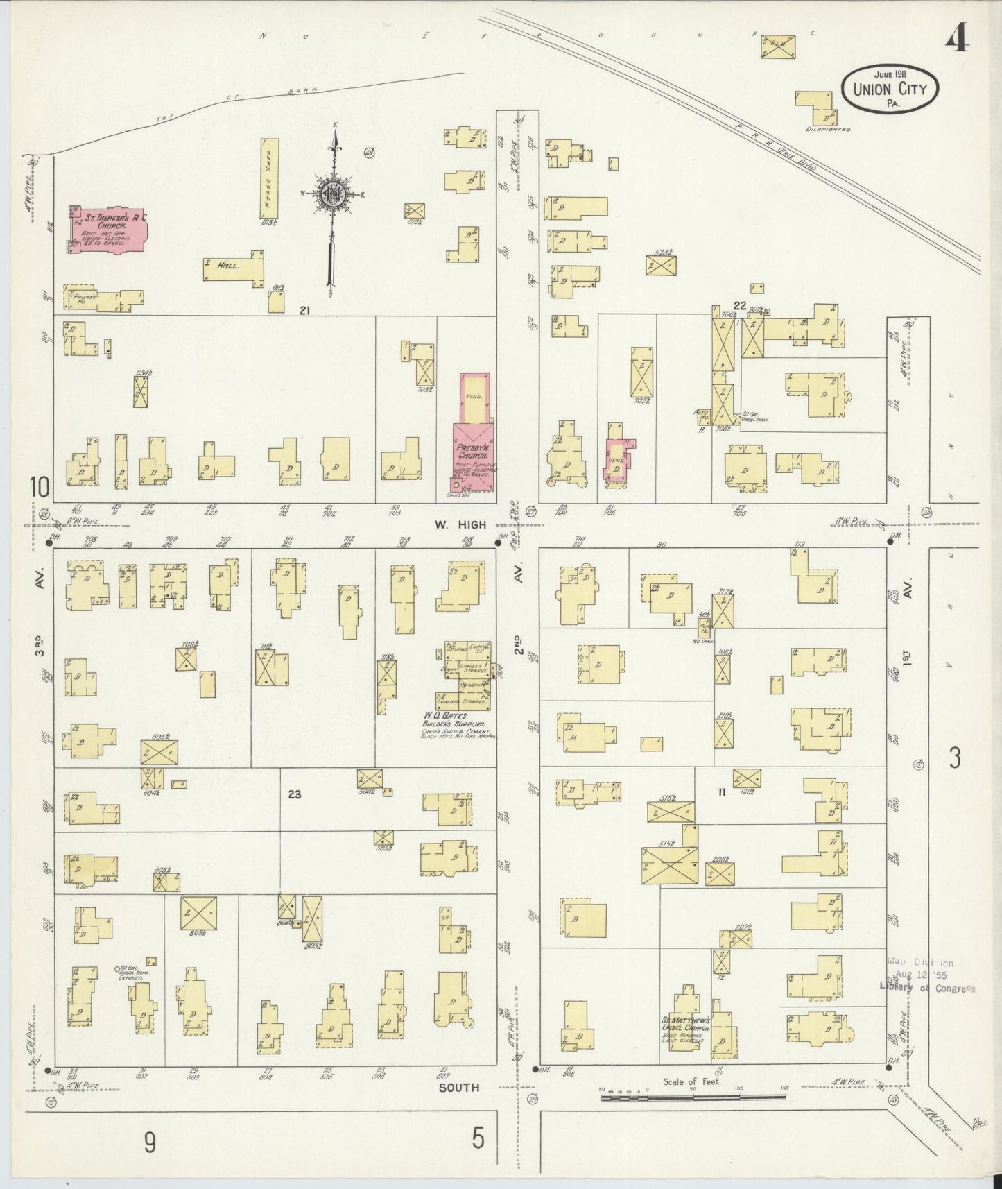 Sanborn Fire Insurance Map from Union City, Erie County, Pennsylvania (1911), Sheet #0004 - Complete Map Set gallery image, historic Sanborn map, vintage wall art, Pennsylvania Pennsylvania