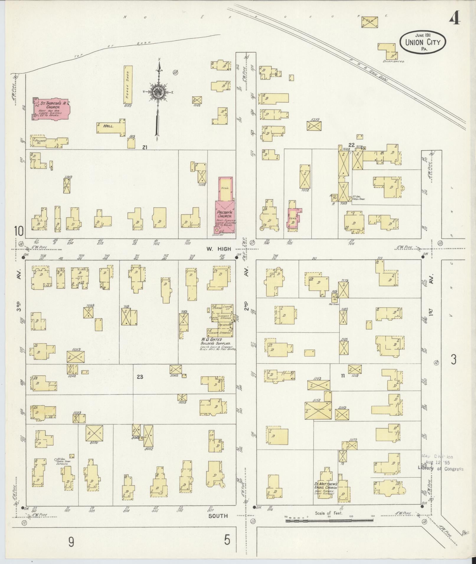 Sanborn Fire Insurance Map from Union City, Erie County, Pennsylvania (1911), Sheet #0004 - Complete Map Set gallery image, historic Sanborn map, vintage wall art, Pennsylvania Pennsylvania
