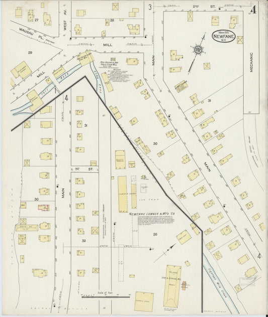 Sanborn Fire Insurance Map from Newfane, Niagara County, New York (1915), Sheet #0004 - Historic Sanborn Fire Insurance Map Print, vintage old map wall art, antique decor, genealogy gift, New York New York map