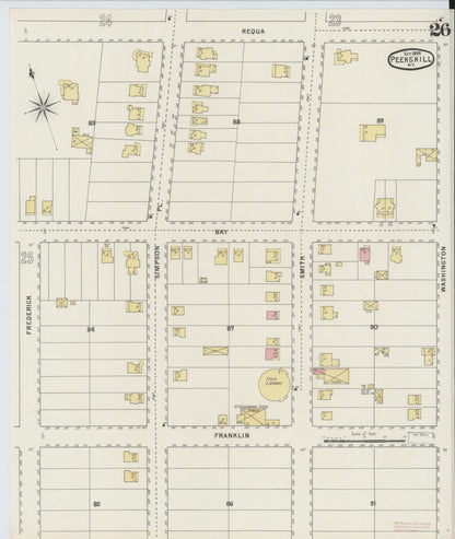 Sanborn Fire Insurance Map from Peekskill, Westchester County, New York (1895), Sheet #0026 - Complete Map Set gallery image, historic Sanborn map, vintage wall art, New York New York