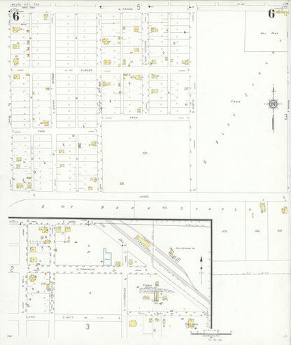 Sanborn Fire Insurance Map from Wolfe City, Hunt County, Texas (1934), Sheet #0006 - Complete Map Set gallery image, historic Sanborn map, vintage wall art, Texas Texas