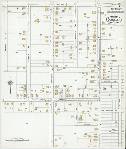 Sanborn Fire Insurance Map from Dunellen, Middlesex County, New Jersey (1919), Sheet #0007 - Complete Map Set gallery image, historic Sanborn map, vintage wall art, New Jersey New Jersey