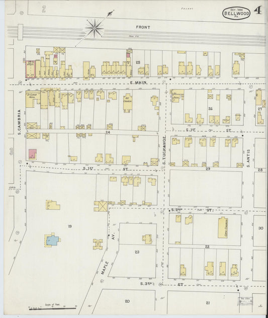 Sanborn Fire Insurance Map from Bellwood, Blair County, Pennsylvania (1894), Sheet #0004 - Historic Sanborn Fire Insurance Map Print, vintage old map wall art, antique decor, genealogy gift, Pennsylvania Pennsylvania map
