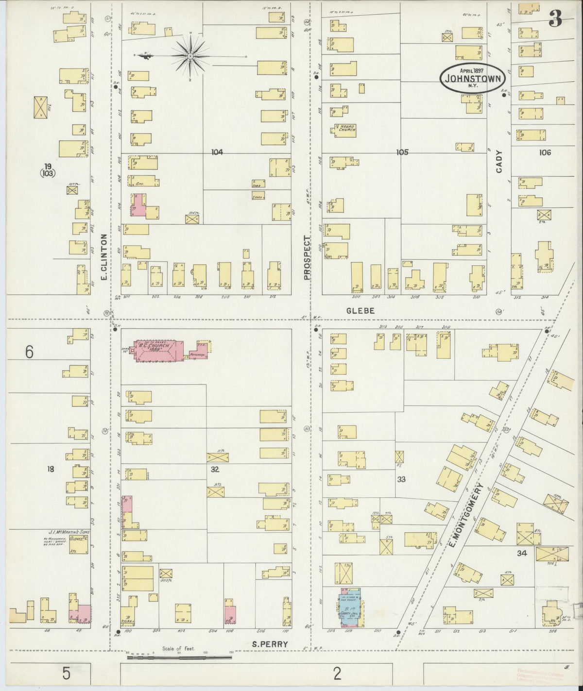 Sanborn Fire Insurance Map from Johnstown, Fulton County, New York (1897), Sheet #0003 - Complete Map Set gallery image, historic Sanborn map, vintage wall art, New York New York