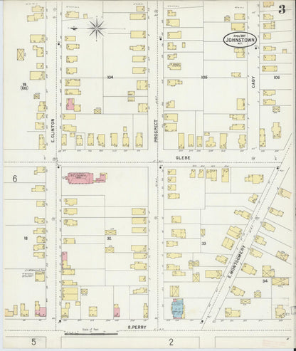 Sanborn Fire Insurance Map from Johnstown, Fulton County, New York (1897), Sheet #0003 - Complete Map Set gallery image, historic Sanborn map, vintage wall art, New York New York