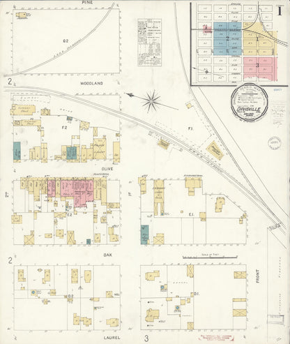 Sanborn Fire Insurance Map from Davis, Yolo County, California (1900), Sheet #0001 - Historic Sanborn Fire Insurance Map Print, vintage old map wall art, antique decor, genealogy gift, California California map