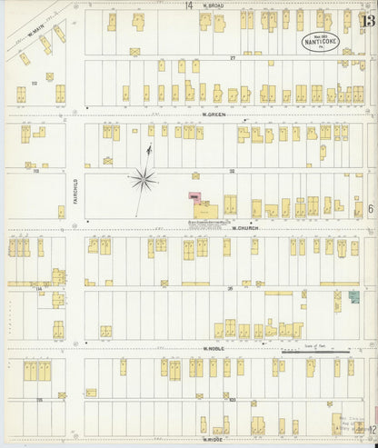 Sanborn Fire Insurance Map from Nanticoke, Luzerne County, Pennsylvania (1903), Sheet #0013 - Complete Map Set gallery image, historic Sanborn map, vintage wall art, Pennsylvania Pennsylvania