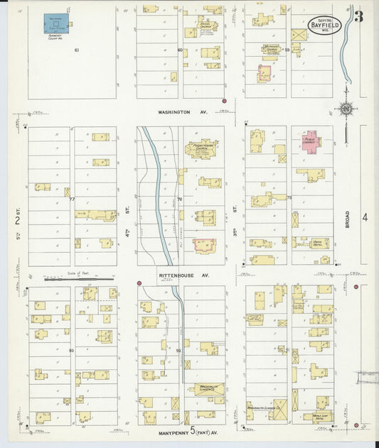 Sanborn Fire Insurance Map from Bayfield, Bayfield County, Wisconsin (1911), Sheet #0003 - Historic Sanborn Fire Insurance Map Print, vintage old map wall art, antique decor, genealogy gift, Wisconsin Wisconsin map