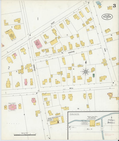Sanborn Fire Insurance Map from Nunda, Livingston County, New York (1903), Sheet #0003 - Complete Map Set gallery image, historic Sanborn map, vintage wall art, New York New York