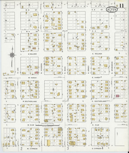 Sanborn Fire Insurance Map from Altus, Jackson County, Oklahoma (1920), Sheet #0011 - Complete Map Set gallery image, historic Sanborn map, vintage wall art, Oklahoma Oklahoma