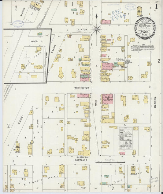 Sanborn Fire Insurance Map from Avon, Fulton County, Illinois (1898), Sheet #0001 - Historic Sanborn Fire Insurance Map Print, vintage old map wall art, antique decor, genealogy gift, Illinois Illinois map