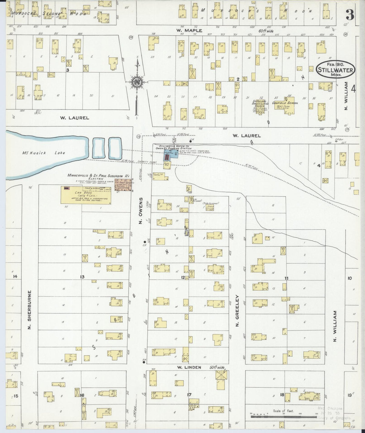 Sanborn Fire Insurance Map from Stillwater, Washington County, Minnesota (1910), Sheet #0003 - Historic Sanborn Fire Insurance Map Print, vintage old map wall art, antique decor, genealogy gift, Minnesota Minnesota map